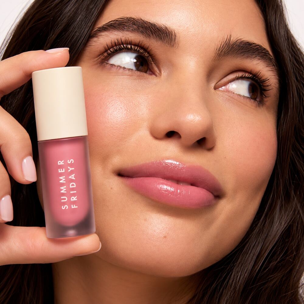 Summer Fridays Dream Lip Oil Rose Bud ✨ Sheer Cool Pink Hydrating Gloss NIB - Picture 6 of 8